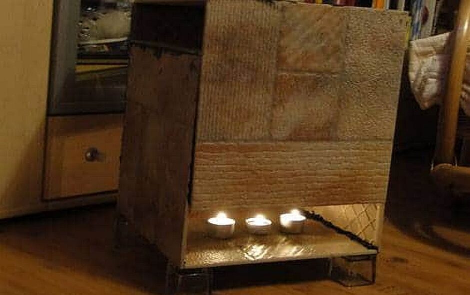 Ein Teelichtofen aus Fliesen